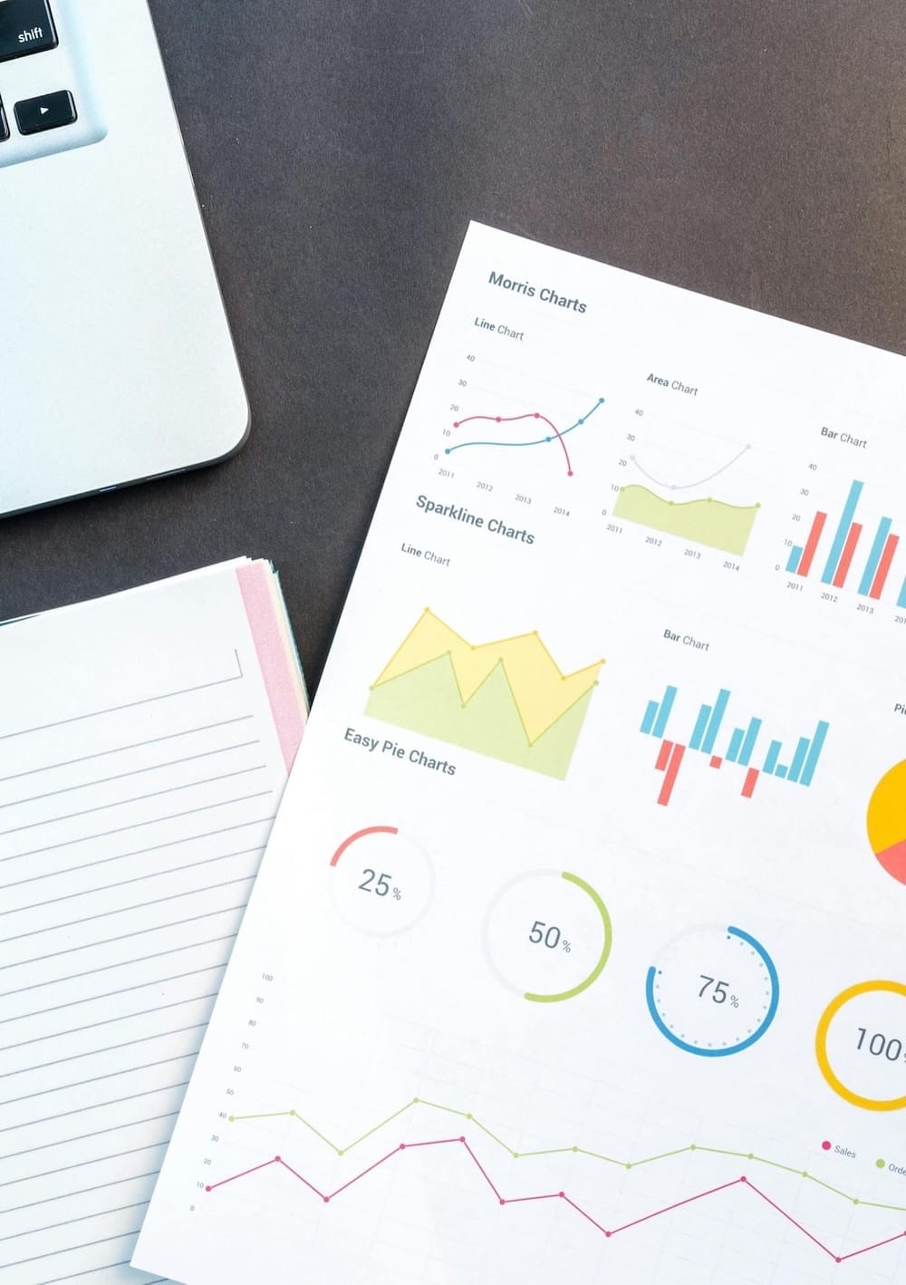 Ein Mann analysiert Dokumente auf Briefpapier mit einem Notebook auf einem Schreibtisch Ein Mann analysiert Dokumente auf Briefpapier mit einem Notebook auf einem Schreibtisch